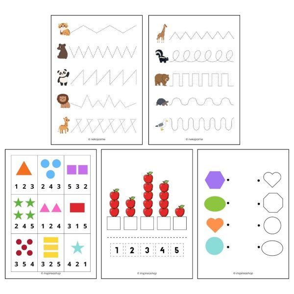 Montessori Mega paket: slovenska abeceda, številke, matematika, vzorci in pobarvanke