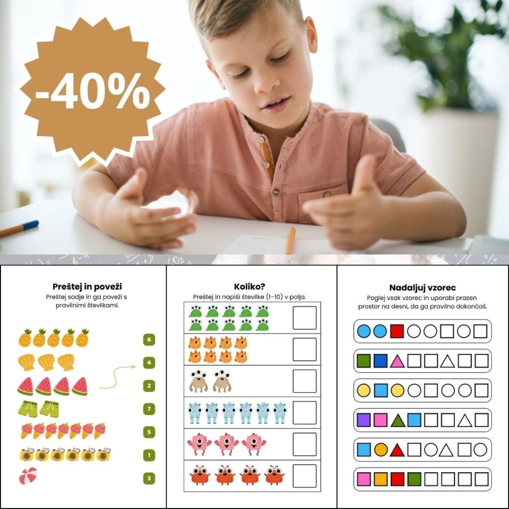 Zabavne matematične aktivnosti: logika, štetje, vzorci (PDF-140 strani)