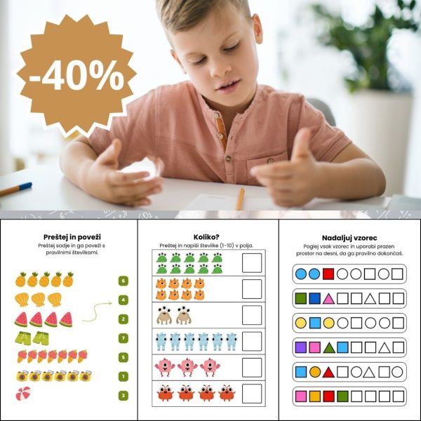 Zabavne matematične aktivnosti: logika, štetje, vzorci (PDF-140 strani)