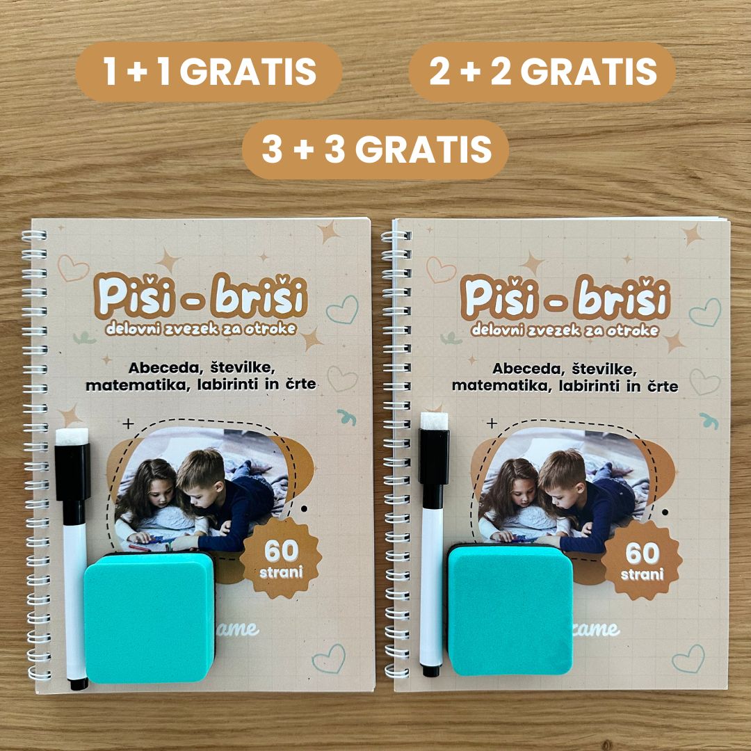 PIŠI–BRIŠI delovni zvezek 1+1 GRATIS