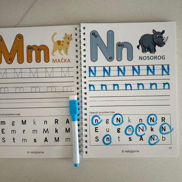 PIŠI–BRIŠI delovni zvezek po Montessori metodi