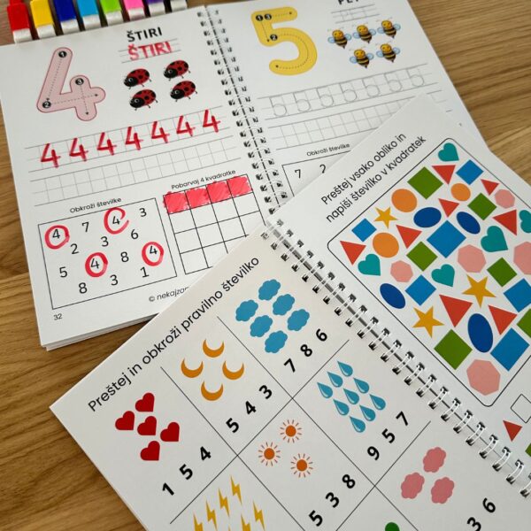PIŠI–BRIŠI delovni zvezek po Montessori metodi