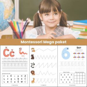 Montessori paket + angleščina za najmlajše (PDF 200 + 170 strani)