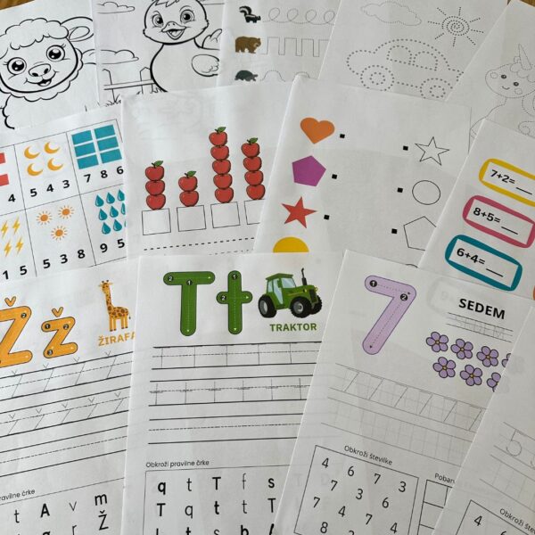 Montessori paket + angleščina za najmlajše (PDF 200 + 170 strani) 